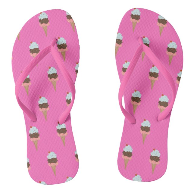 Eiscreme Spaß Pink Flip Flops (Fußbett)