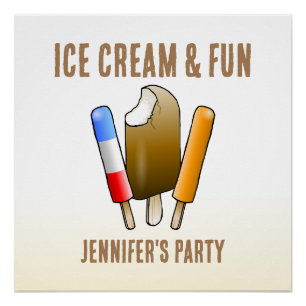 Eiscreme & Spaß zum Geburtstag Poster