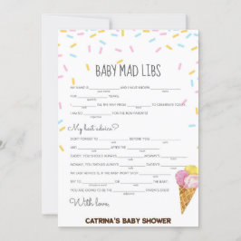 Eiscreme Sprinkle Babydusche - bearbeitungsbarer N Einladung