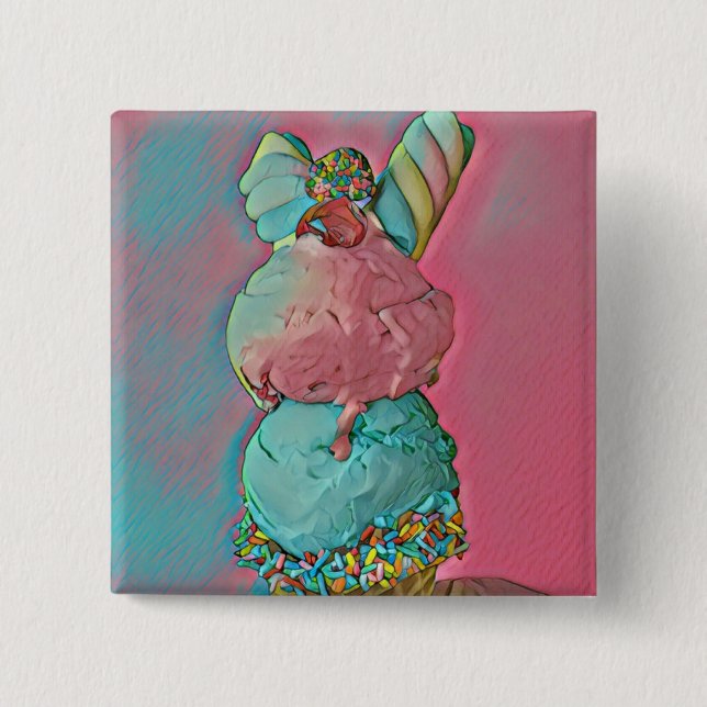 Eiscreme-Sprinklen Button (Vorderseite)