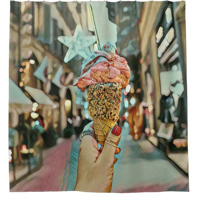 Eiscreme-Sprinklen Duschvorhang (Vorderseite)