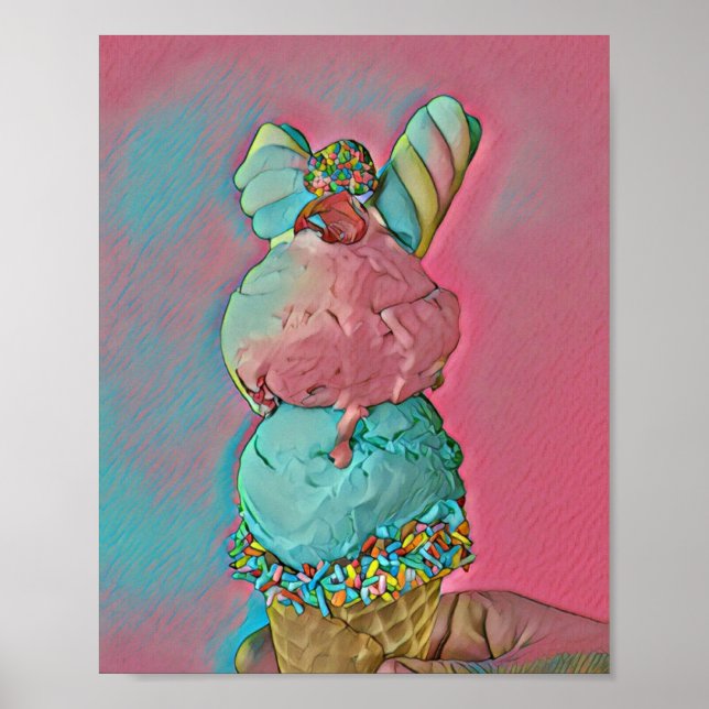 Eiscreme-Sprinklen Poster (Vorne)