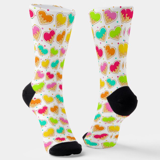 Eiscreme Sprinkles Muster Socken (Gewinkelt)