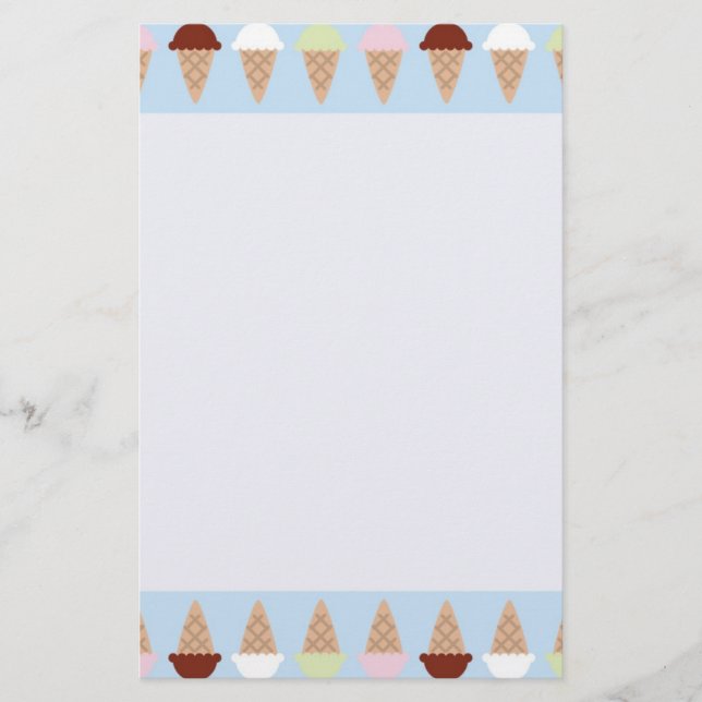 Eiscreme stationär briefpapier (Vorderseite)