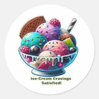 Eiscreme-Sticker Runder Aufkleber