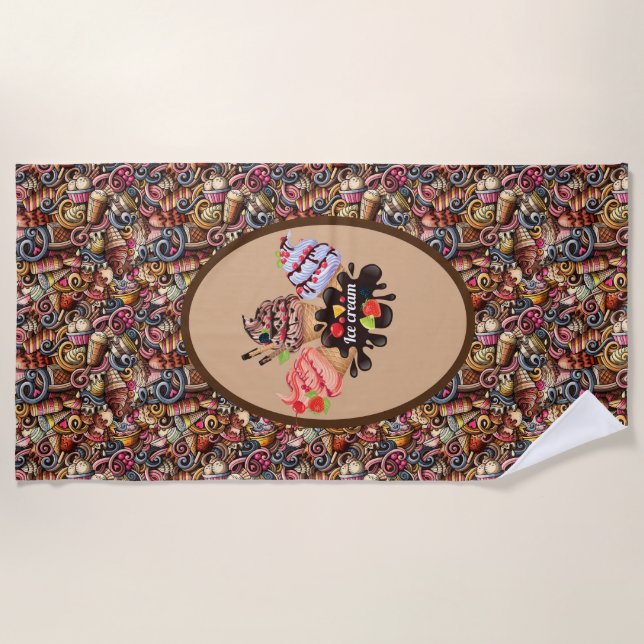 Eiscreme Strandtuch (Vorderseite)