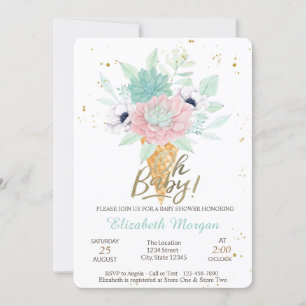 Eiscreme Sukkulenten Oh Baby Sommer Baby-Party Einladung