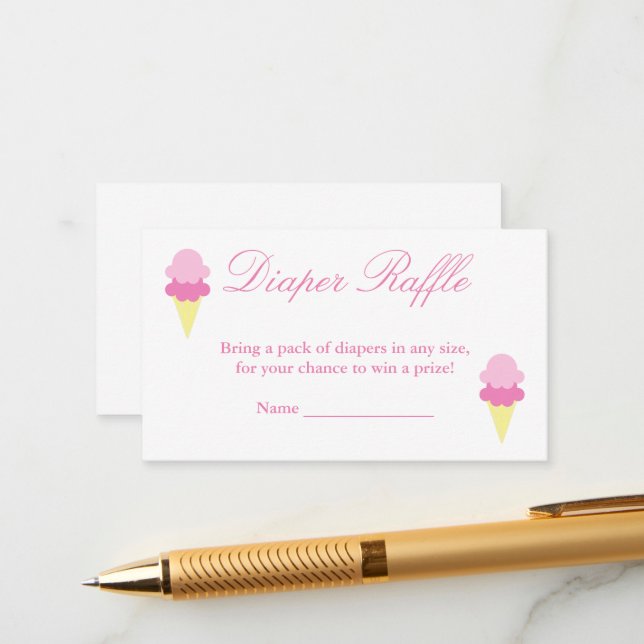 Eiscreme Summer Baby Dusche Windelwaschkarte Begleitkarte (Vorderseite/Rückseite Beispiel)