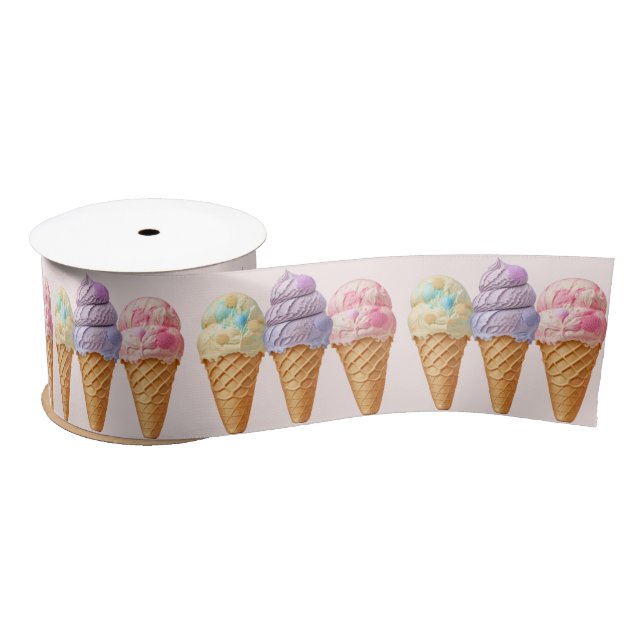 Eiscreme Summer Scoopup Brautparty Gefallen Satinband (Spule)