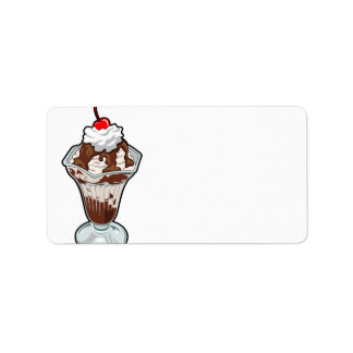 Eiscreme Sundae Adressaufkleber