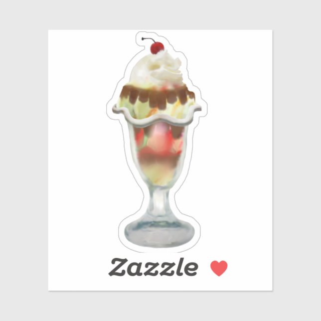 Eiscreme Sundae Aufkleber (Blatt)