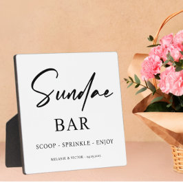 Eiscreme Sundae Bar Wedding Sign Fotoplatte