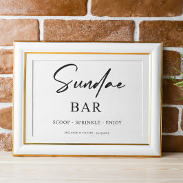Eiscreme Sundae Bar Wedding Sign Poster