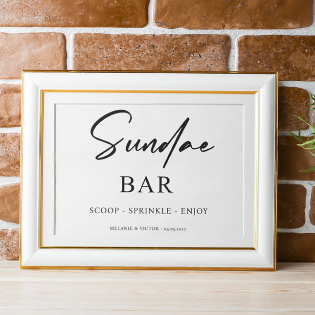 Eiscreme Sundae Bar Wedding Sign Poster (Von Creator hochgeladen)