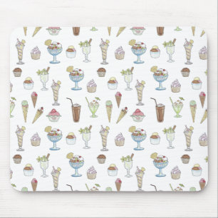 Eiscreme Sundae Collage Niedliches Muster Mousepad