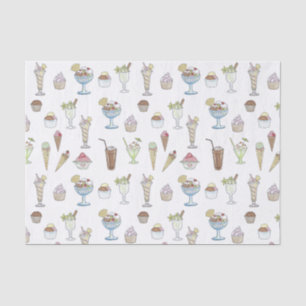 Eiscreme Sundae Collage Seidenpapier