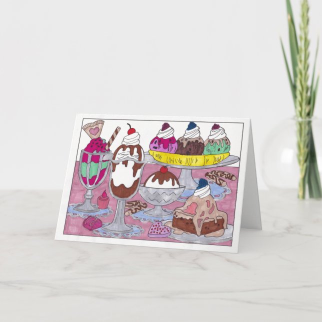 Eiscreme Sundae Geburtstagskarte Karte (Vorderseite)