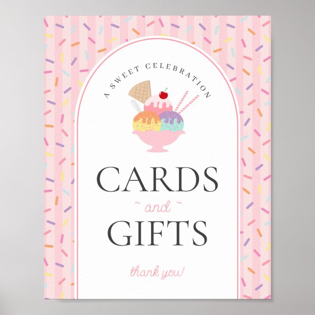 Eiscreme Sundae Hier die Schottenkarten und Gesche Poster (Vorne)