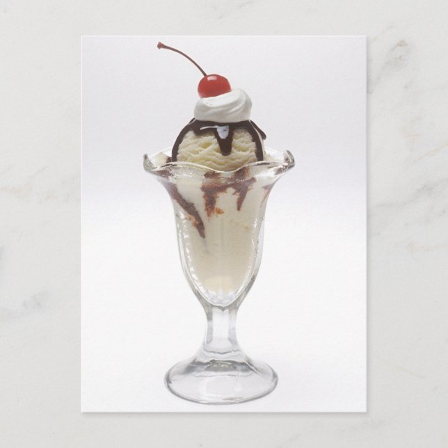 Eiscreme Sundae Postkarte (Vorderseite)