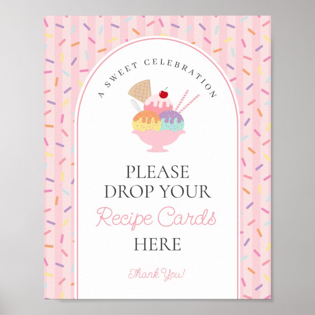 Eiscreme Sundae Scooped Up Teilen eines Rezept-Zei Poster (Vorne)