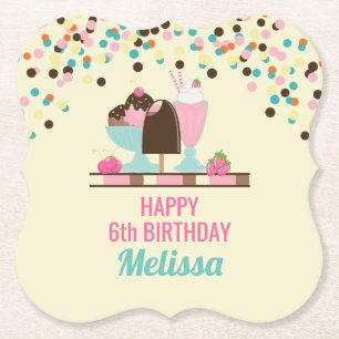 Eiscreme Sundae Sommerliche Leckereien Geburtstag Untersetzer