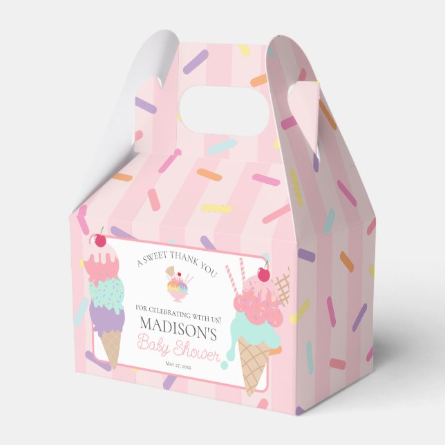 Eiscreme Sundae Sprinkled Baby Showbox Geschenkschachtel (Vorderseite)