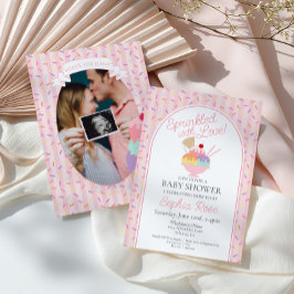 Eiscreme Sundae Sprinkler mit Liebe Baby Dusche Einladung