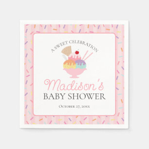 Eiscreme Sundae Sprinkler mit Liebe Baby Dusche Serviette