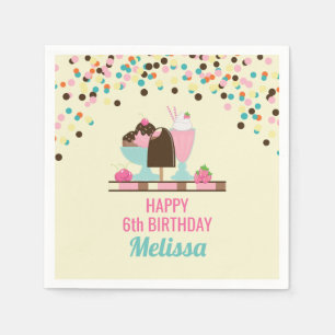 Eiscreme Sweet Leckereien Happy Birthday Serviette