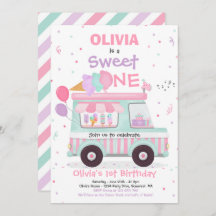 Eiscreme Sweet One Birthday Ice Cream Truck