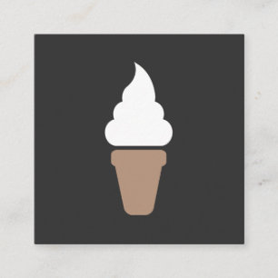 Eiscreme Swirl Icon grau Quadratische Visitenkarte