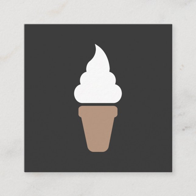 Eiscreme Swirl Icon grau Quadratische Visitenkarte (Vorderseite)