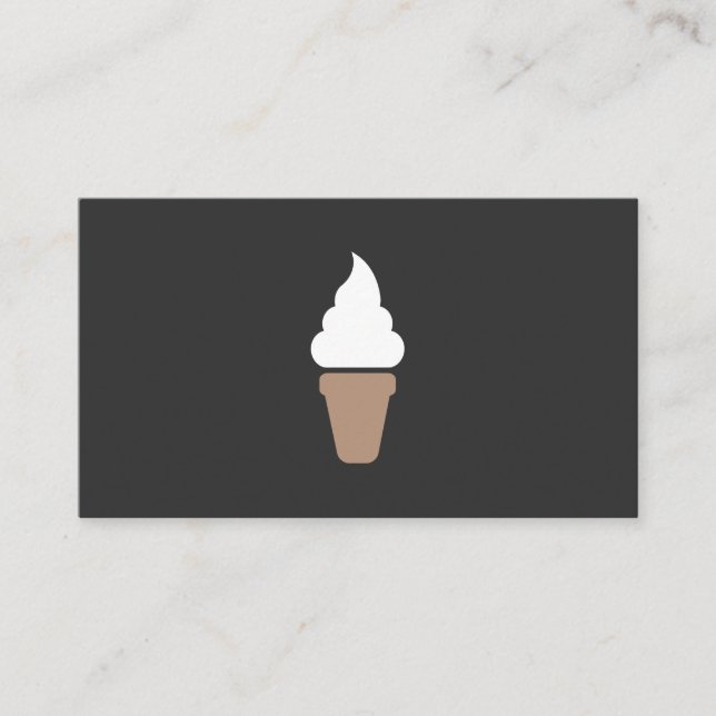 Eiscreme Swirl Icon grau Visitenkarte (Vorderseite)