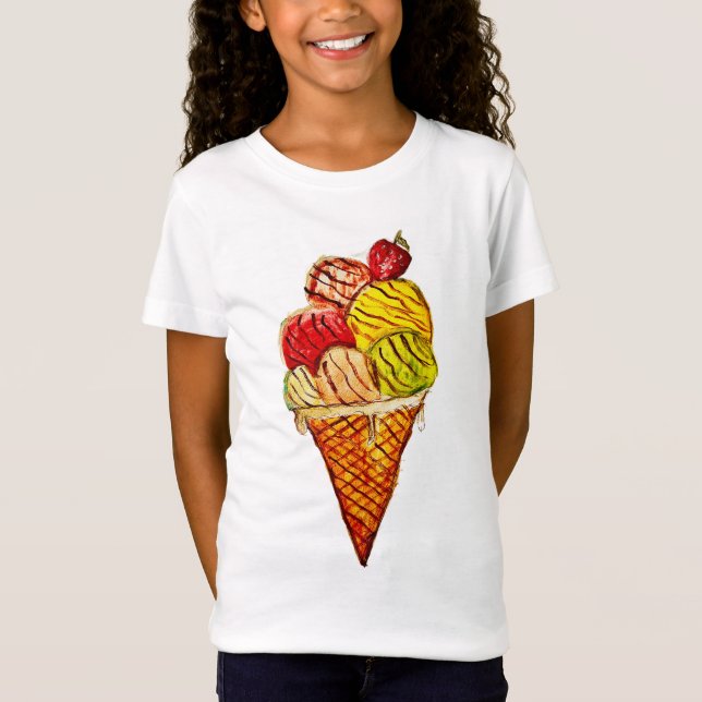 Eiscreme T-Shirt für Mädchen (Vorderseite)