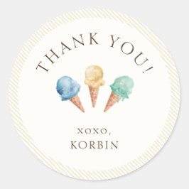 Eiscreme-Thema dank klassischer Rundaufkleber Runder Aufkleber