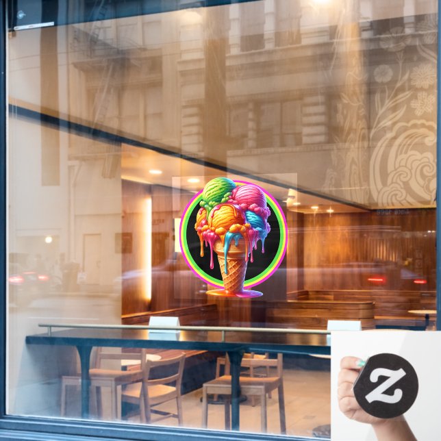 Eiscreme Thema - So Yummy! Fensteraufkleber (Café-Fenster)