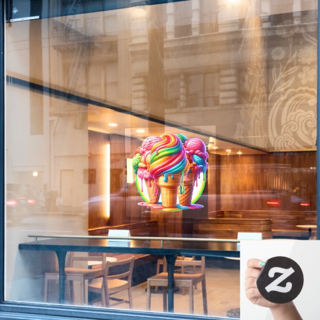 Eiscreme Thema - So Yummy! Fensteraufkleber (Café-Fenster)