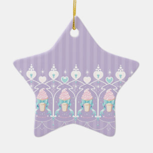 Eiscreme-Traum - Lavendel Keramikornament