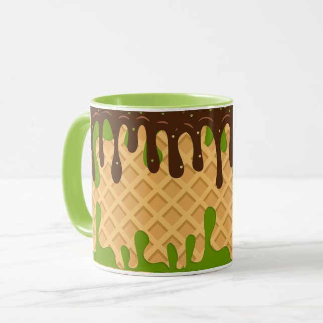 Eiscreme, triefend Matcha Choco Bliss, modern Tasse (Vorderseite Links)