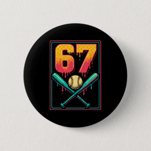 Eiscreme-Tropf-Baseball-Zeug 67 Meme Gen Alpha &a Button