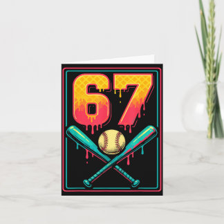 Eiscreme-Tropf-Baseball-Zeug 67 Meme Gen Alpha Z Karte