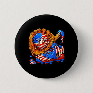 Eiscreme-Tropf-Baseball-Zeug Amerikanische Flagge Button
