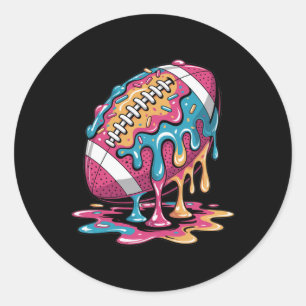 Eiscreme-Tropf-Football-Zeug Qb Rb Lineman Wr Trop Runder Aufkleber