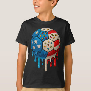 Eiscreme-Tropf-Fußball-Zeug 4. Juli Jungen Kinder  T-Shirt