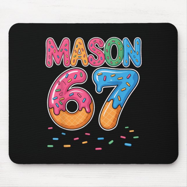 Eiscreme-Tropf-Mason Six Seven 6 7 Gen-Alpha-Slang Mousepad (Vorne)