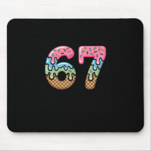 Eiscreme-Tropf-Meme Lustig Sechs Sieben 67 Geschen Mousepad