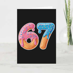 Eiscreme-Tropf-Sechs-Sieben 6 7 Meme 67  Karte