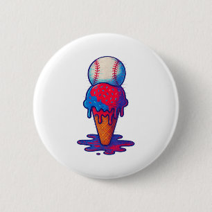 Eiscreme-Tropfen Baseball Sport erschüttert Glitch Button