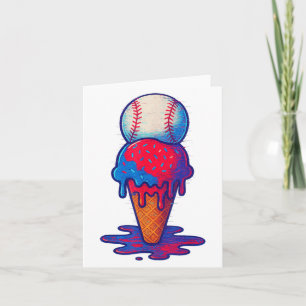 Eiscreme-Tropfen Baseball Sport erschüttert Glitch Karte