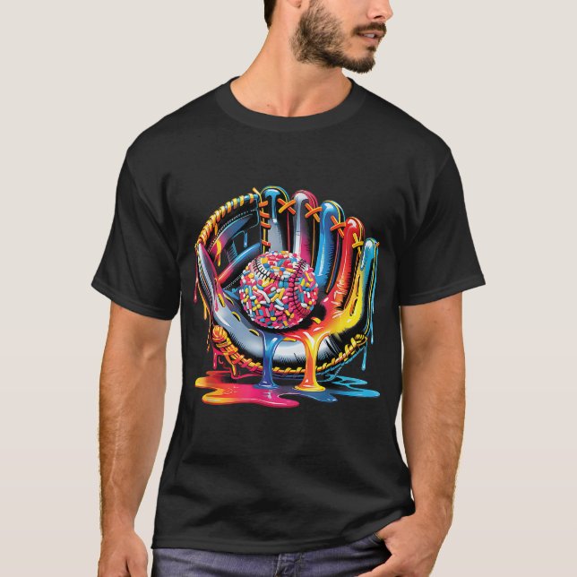 Eiscreme Tropfen Baseball Stuff Baseball Tropfen f T-Shirt (Vorderseite)